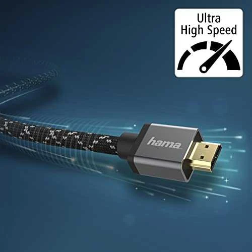 Cable Hama HDMI™ 2.1 auksinis-pl. 5m