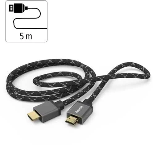 Cable Hama HDMI™ 2.1 auksinis-pl. 5m