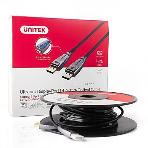 UNITEK C1616GY optinis kabelis DisplayPort 1.4 AOC 8K 10m