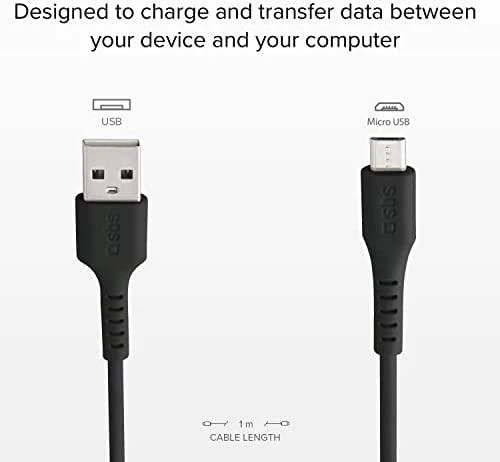 SBS LTHL200 USB-A – Micro-USB kabelis 1m – juodos spalvos