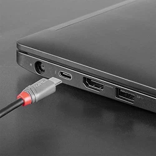 USB Kabelis - LINDY Anthra Line USB 2.0 Type C į B Laidas, M/M, 1 m, Juodas