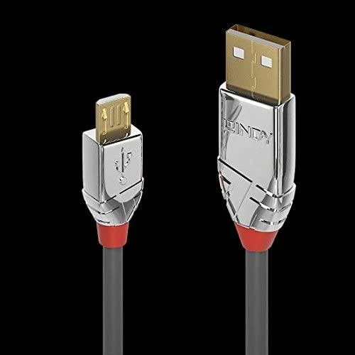 USB Kabelis - LINDY Cromo Line USB 2.0 Type A į Micro-B Laidas, 5 m, Pilkas