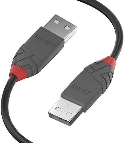 USB Kabelis - LINDY Anthra Line USB 2.0 Tipo A į A Laidas, M/M, 1 m, Juodas