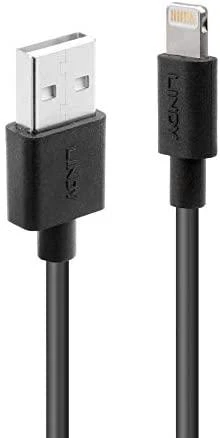 USB Kabelis - LINDY USB Type A į Lightning Laidas, M/M, 480Mbps, 0.5 m, Juodas