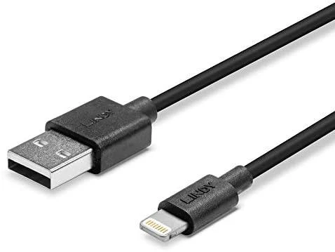 USB Kabelis - LINDY USB Type A į Lightning Laidas, M/M, 480Mbps, Patvarus PVC, 3 m, Juodas