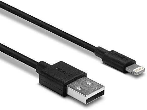 USB Kabelis - LINDY USB Type A į Lightning Laidas, M/M, 480Mbps, Patvarus PVC, 3 m, Juodas