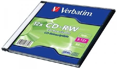 Verbatim CD-RW 700MB perrašomas diskas dėžutėje