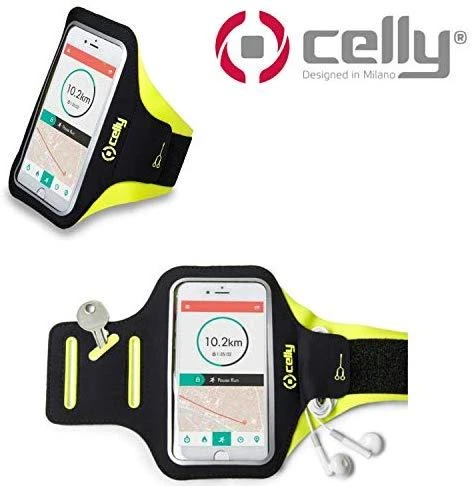 Dėklas CELLY ARMBAND UP TO 6.2" Juodas/Geltonas