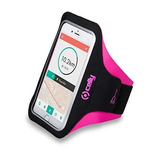 Dėklas CELLY ARMBAND UP TO 6.2" Juodas/Rožinis