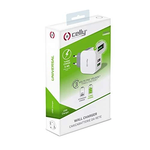 CELLY TRAVEL Įkroviklis TURBO 2USB 3.4A