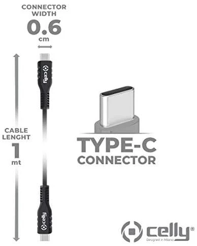 CELLY USB-C Į USB-C KABELIS 1M