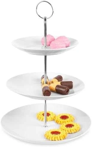 3 aukštų torto stovas Excellent Houseware KO-628900040, balto porceliano