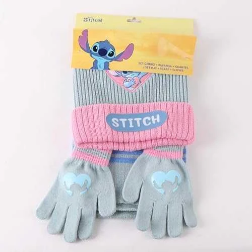 CERDÁ Disney Stitch žieminis komplektas su kepure ir pirštinėmis