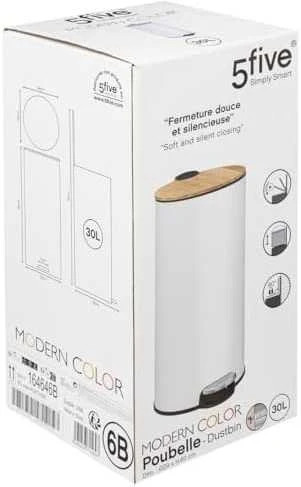 5five Simply Smart MODERN šiukšliadėžė, 30 l, metalinė