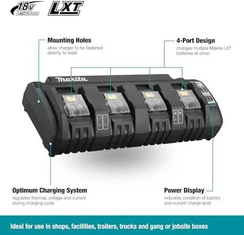 Grąžtas Makita Keturių lizdų kroviklis LXT® DC18SF DC18SF • 14,4V • 18V • LXT®