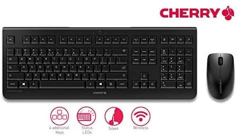 CHERRY DW 3000 klaviatūra Radijo dažnio belaidė QWERTY Anglų (JAV) Juoda