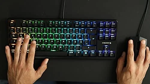 Klaviatūra CHERRY G80-3000N RGB TKL MX tylūs raudoni jungikliai, DE-išdėstymas, juodas