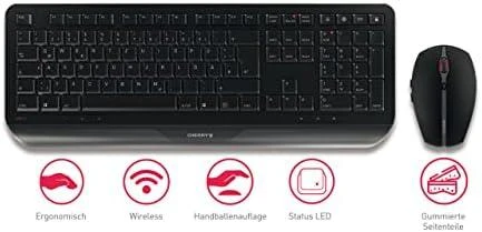 CHERRY GENTIX DESKTOP - Klaviatūra ir pelė - Deutsch - Juodas