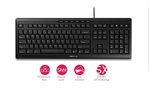CHERRY JK-8500 klaviatūra USB QWERTZ Vokiečių Juoda