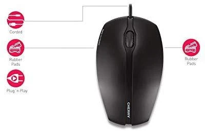 Pelė CHERRY MS-156, su laidu, juoda