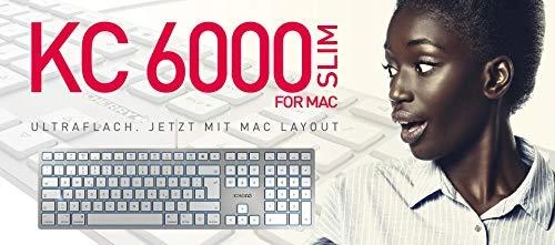 CHERRY KC 6000 SLIM klaviatūra USB QWERTZ Vokiečių Sidabras