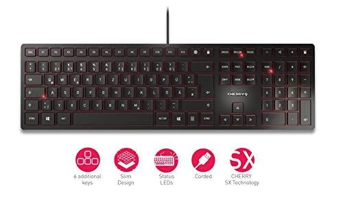CHERRY KC 6000 Slim klaviatūra USB QWERTZ Vokiečių Juoda
