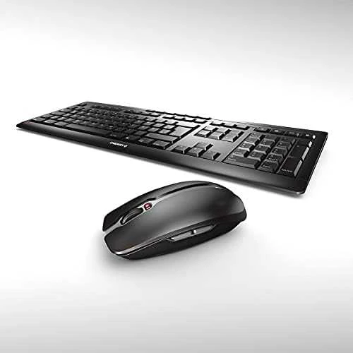 Klaviatūra CHERRY STREAM DESKTOP RECHARGE rinkinys su pele, belaidis, BE išdėstymas, juodas