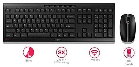 CHERRY STREAM DESKTOP US LAYOUT - Klaviatūra ir pelė USB Juodas