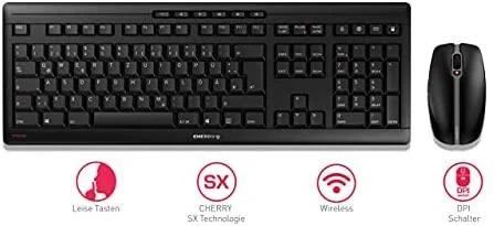 Klaviatūra ir pelė Kit Cherry Stream Desktop RF belaidė Juodas QWERTZ DE