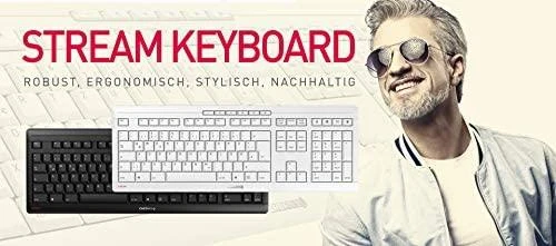 CHERRY JK-8500 klaviatūra USB QWERTZ Vokiečių Balta