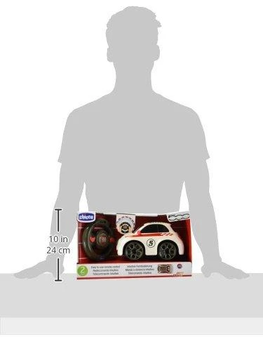Chicco Žaislinis baltas Fiat 500 su nuotolinio valdymo pultu vairu