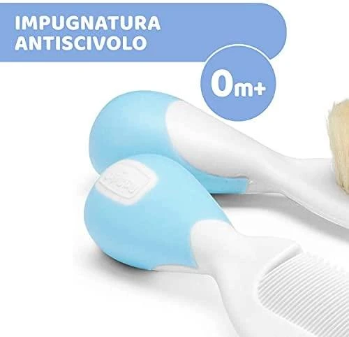 CHICCO šukos ir šepetys Light Mėlyna 0m+