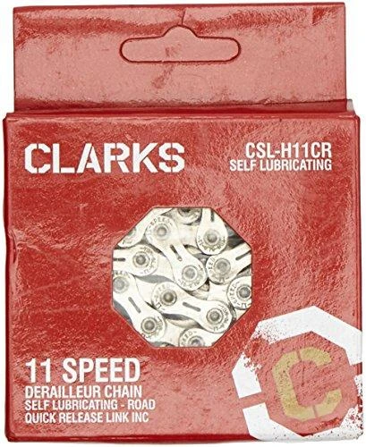 Clarks Ciklo grandinė YBN CSL -H11CR ŠIMANO CAMPAGNOLO SRAM (11 veikia, 1 / 2 "x11 / 128)", 116 ląstelių, 5,6 mm, grandinės klipas, super šviesa, Chrome) Self- tepimo sidabras