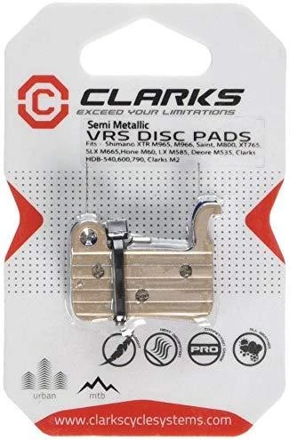 Clarks SHIMANO stabdžių kaladėlės (XTR M965, M966, Saint M800, XT 765, SLX M665, Hone M60, LX M585, Deore M535) pusiau metalinės