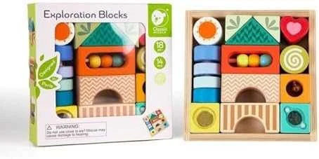 Medinės sensorinės kaladėlės su 7 funkcijomis CLASSIC WORLD Montessori
