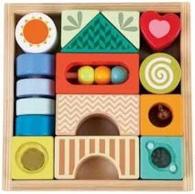 Medinės sensorinės kaladėlės su 7 funkcijomis CLASSIC WORLD Montessori