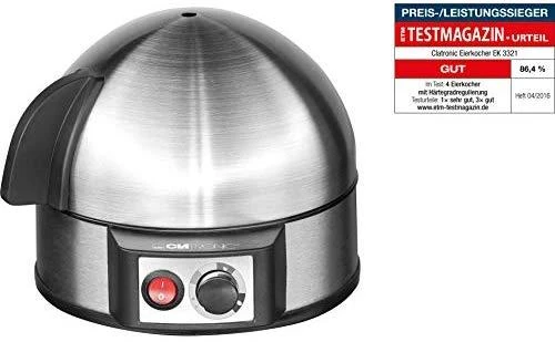 Clatronic EK 3321 kiaušinių viryklė (Juoda/Nerūdijančio plieno)