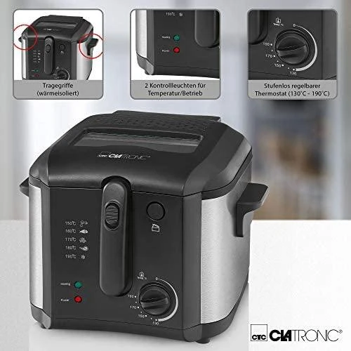 Gruzdintuvė Fryer Clatronic FR 3649 (2,5 l, 1600W, juodos spalvos)