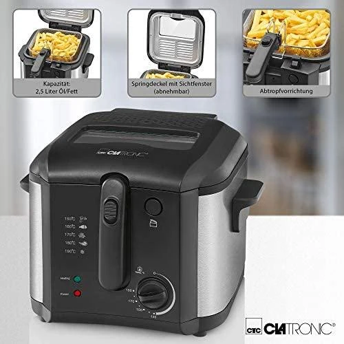 Gruzdintuvė Fryer Clatronic FR 3649 (2,5 l, 1600W, juodos spalvos)