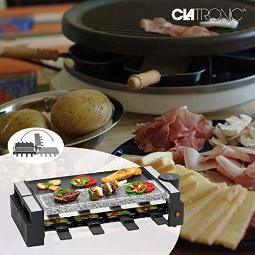 Clatronic raclette grilis 2 viename su akmens ir grilio plokštėmis, 1200 W, RG 3678