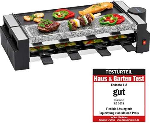 Clatronic raclette grilis 2 viename su akmens ir grilio plokštėmis, 1200 W, RG 3678
