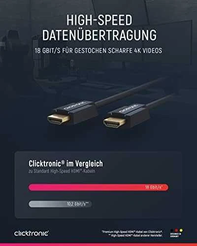 Clicktronic didelės spartos HDMI laidas su Ethernet 70307