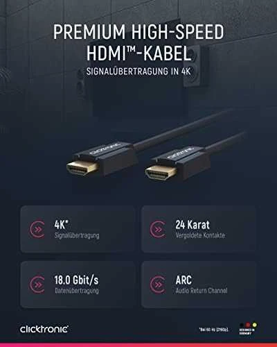 Clicktronic didelės spartos HDMI laidas su Ethernet 70307