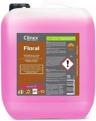 Grindų valymo skystis be dryžių, blizgesio, kvapo CLINEX Floral - skaistalai 10L