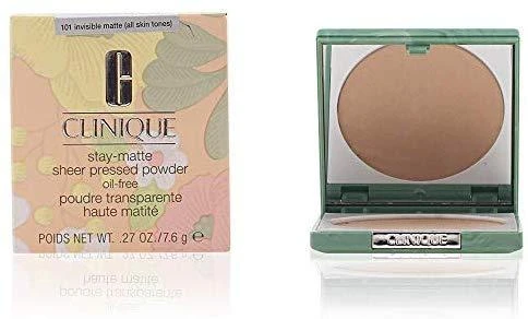Clinique Stay Matte Sheer Pressed Powder kompaktinė pudra, atspalvis: 101 Invisible Matte, 7.6 g