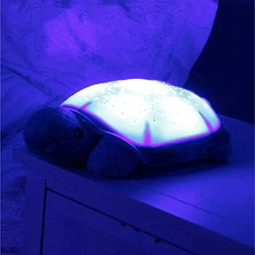 Cloud B Twinkling Twilight Turtle grojantis ir šviečiantis migdukas, mėlynos spalvos