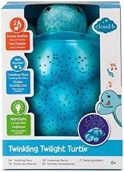 Cloud B Twinkling Twilight Turtle grojantis ir šviečiantis migdukas, mėlynos spalvos