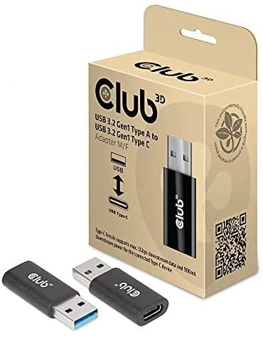 Club 3D USB 3.2 Type-A į USB 3.2 Gen1 Type-C Adapteris St./B. juodas