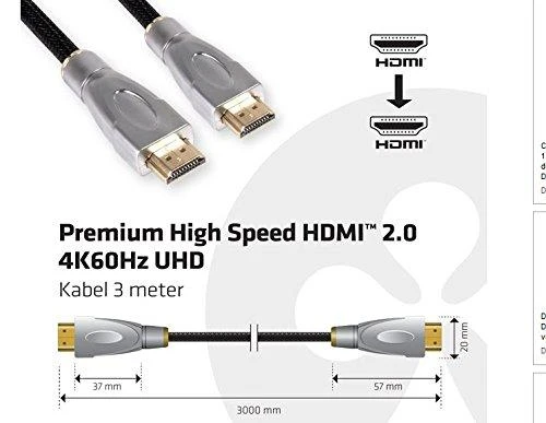 CLUB 3D HDMI 2.0 didelės spartos 4K UHD – 3 METRAI