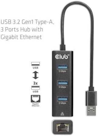Club 3D Įvesties/išvesties šakotuvas USB3.2 3 prievadų/CSV-1430A CLUB3D